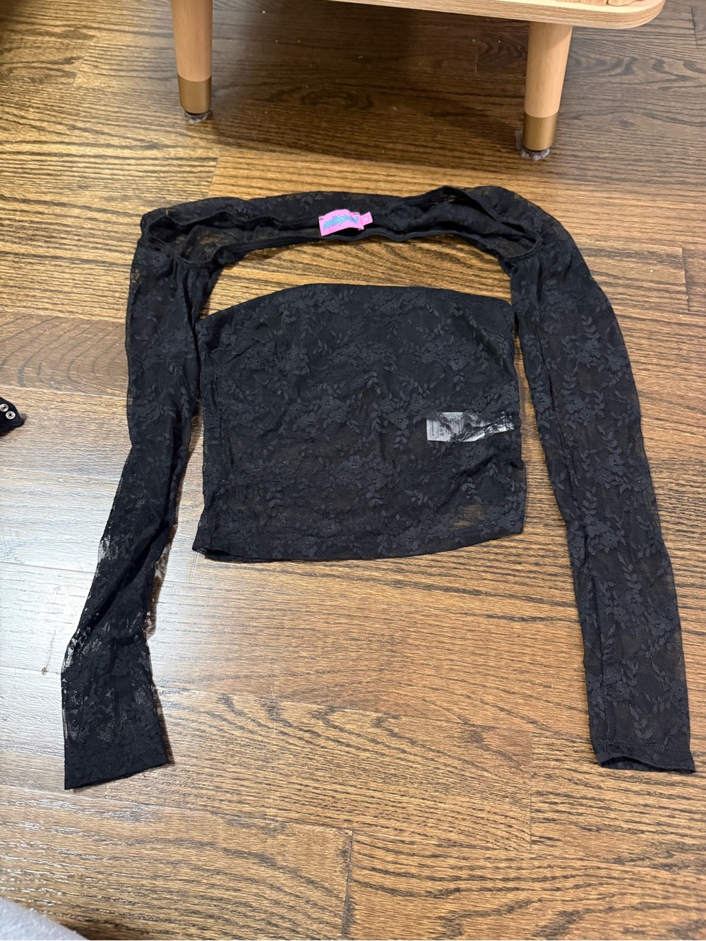 Edikted Black Lace Long-Sleeve Two Piece Top
